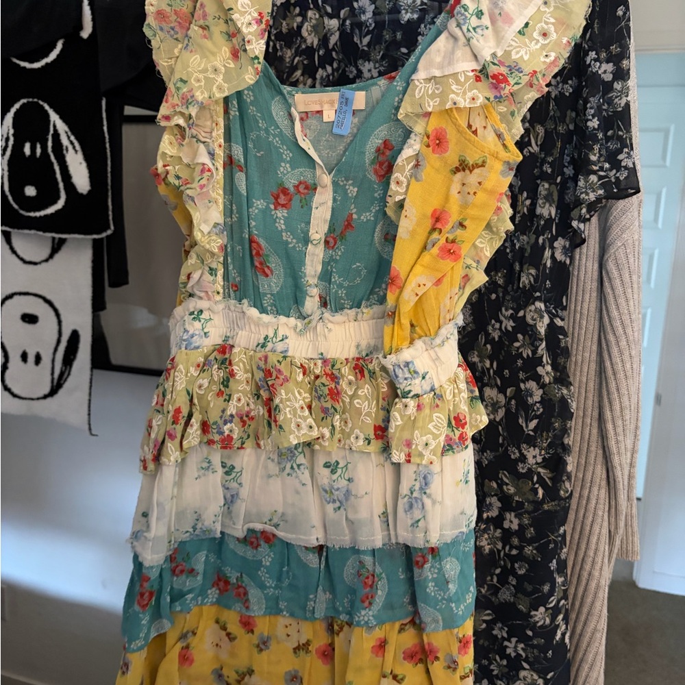 LoveShackFancy Multicolor Floral Kids Dress